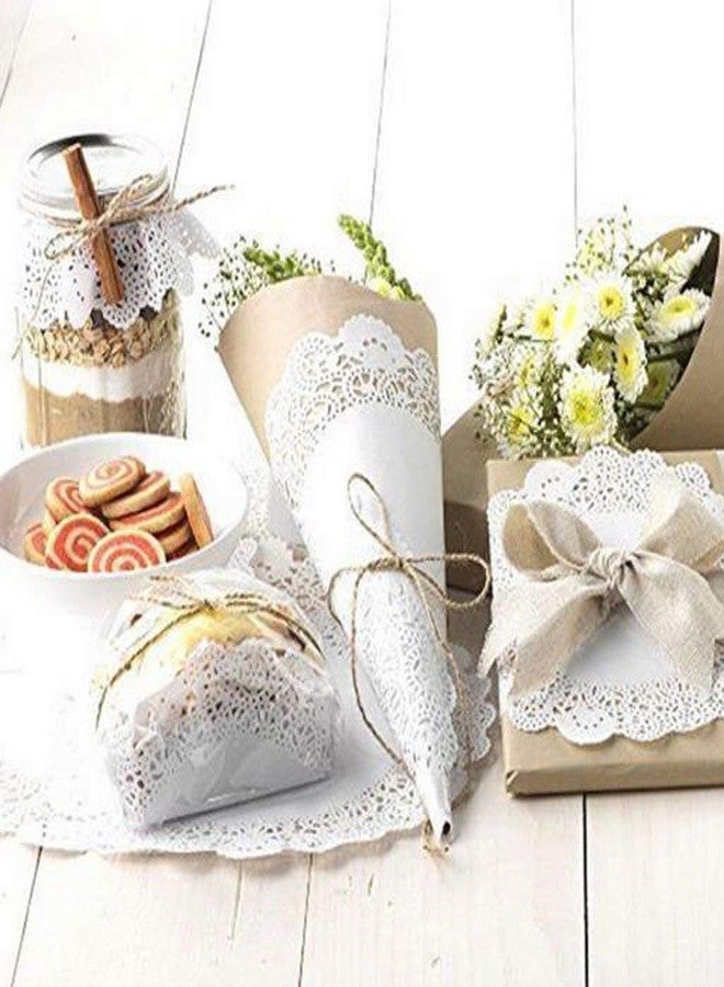 Sakoraware Paper Lace Doilies (Pack of 200pcs, 5.5 inch) Vintage Coasters Placemats Craft Table Cake Decoration Liner for Wedding | Birthdays Parties | Table Mats Disposables | White, Round - Image 4